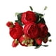 thumbnail image 5 of Ramo de novia artificial, ramo de rosas falsas, 5 cabezas de flores con tallo artificial Rojo, 5 of 9