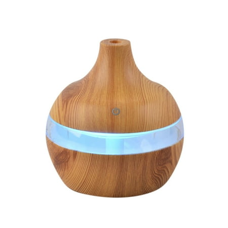 

300Ml Wood Grain Humidifier Led Colorful Night Light Aroma Diffuser Usb Household Humidifier Water Meter