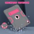 thumbnail image 5 of Dteck Case for iPad 10th Generation 10.9-inch 2022,iPad 11-inch (A16) 2025 Heavy Duty Rugged Case 3-Layer Protection Armor Kickstand Shockproof Cover for iPad 10th/11th Generation,Gray+Rose, 5 of 8