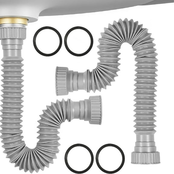 Adjustable Sink Drain Pipe Set Flexible P Trap Under Sink Plumbing Tool Strong Flexible Drain Pipe for Bathroom Kitchen