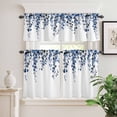 thumbnail image 6 of Blue Eucalyptus Leaves Curtain Valances Set Rustic Summer Watercolor Plant Kitchen Curtains 24&nbsp;inch Length Rod Pocket Valance and Tiers 3 Piece Set Small Bedroom Bathroom Laundry Decor, 6 of 9