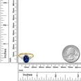 thumbnail image 6 of Gem Stone King 3.96 Ct Oval Blue Created Sapphire White Topaz 18K Yellow Gold Plated Silver Ring, 6 of 6
