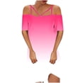 thumbnail image 2 of ZHUGeLI Summer Dresses for Women Fashion Women Casual Sexy Cold Shoulder Printing Summer Short Sleeve Dress Beach Cover Ups Strapless Boho Floral Print Sundress, 2 of 4