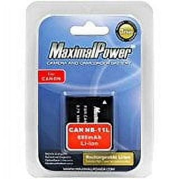 Maximal Power Battery for Canon NB_11L and Canon PowerShot ELPH 110 320HS, A2300, A2400, A3400, A4000 Camera Equipment (Black)