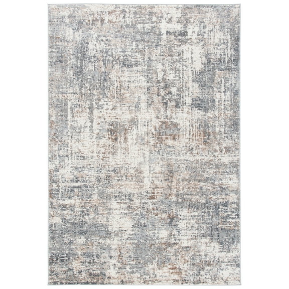 SAFAVIEH Hudson Jaden Striped Shag Area Rug, Ivory/Navy, 7' x 7' Square