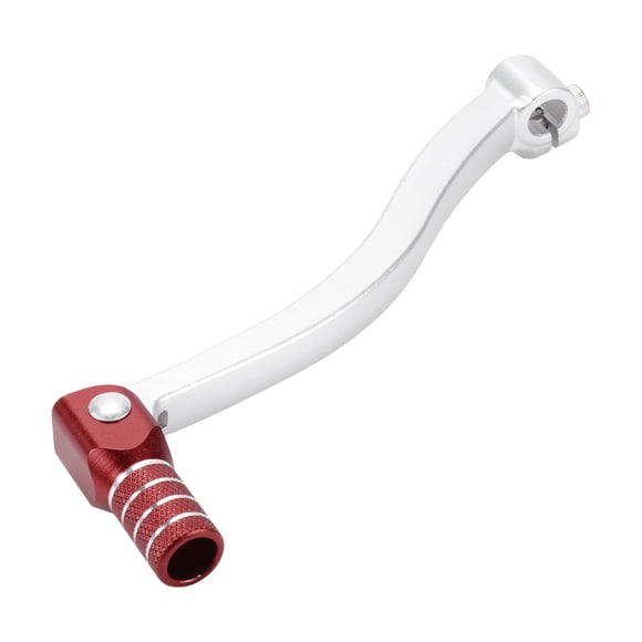 Palanca de cambio de motocicleta plegable para Kayo T6, aleación de aluminio, palanca de cambio tono plateado con cabeza roja y anillo tono plateado