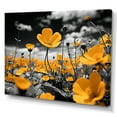 thumbnail image 2 of Designart "Golden Buttercups Yellow and Grey in Black and White I" Floral Canvas Print, 2 of 5