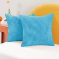 thumbnail image 1 of Deconovo Corduroy Fundas de cojines Juego de 4 – Machine Washable Home Decor for Sofa, Dormitorio | Maya Blue, 20x20 Inch, 1 of 7