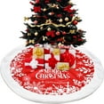 thumbnail image 3 of 35" Christmas Tree Skirt, Red Tree Skirt Christmas Ornaments Traditional Christmas Tree Mat for Xmas Party Decoration, 3 of 8