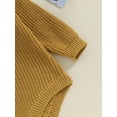 thumbnail image 6 of Bagilaanoe Newborn Baby Boys Girl Knitted Romper Sweater Long Sleeve Bodysuits Letter Embroidered Pullover 9M 12M 18M Infant Warm Jumpers Tops Fall Loose Knitwear, 6 of 9