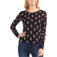 thumbnail image 1 of Vince Camuto Blusa de Paisley Fruncida para Mujer, Negro, XS, 1 of 1
