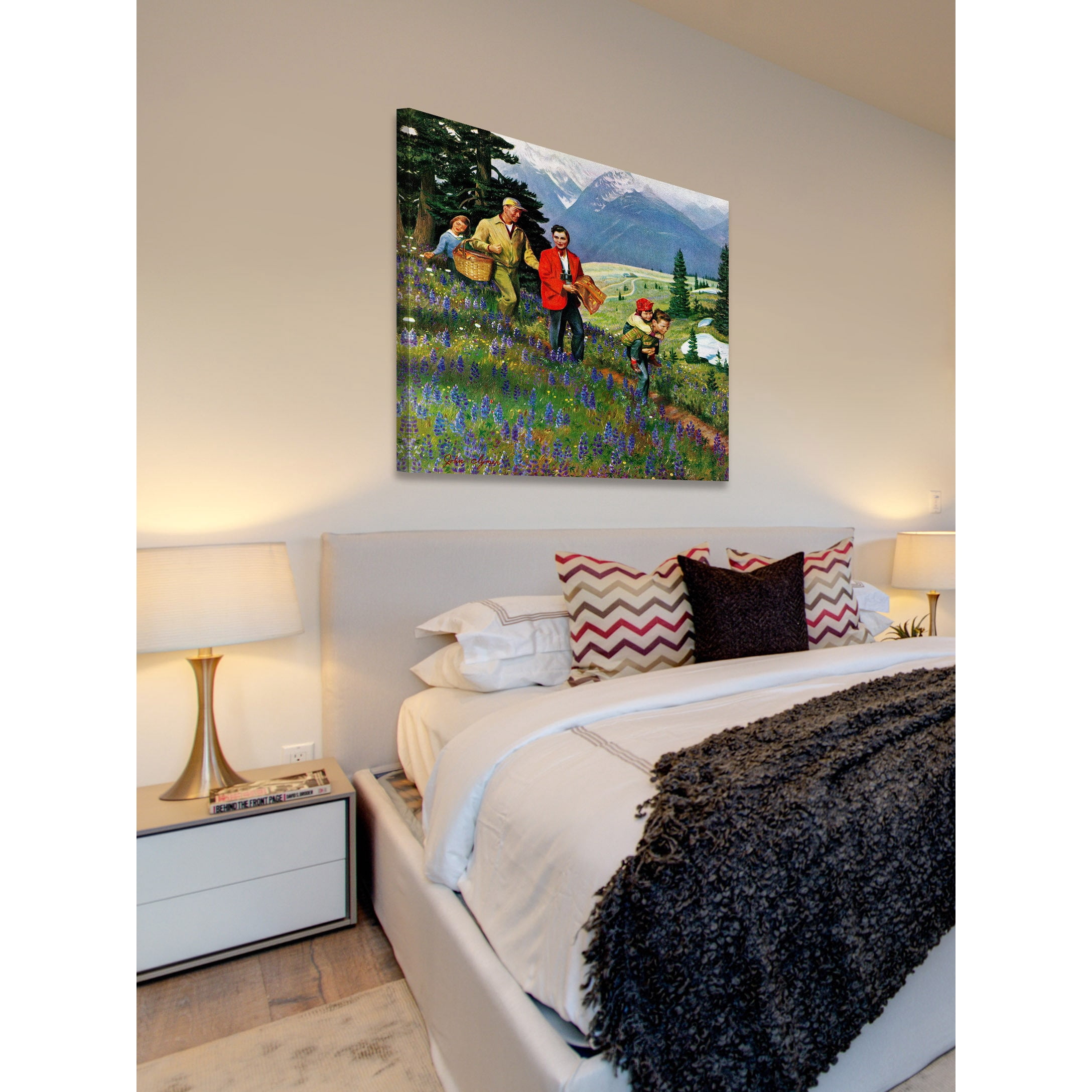 "Mountain Hike" Painting Print on Wrapped Canvas