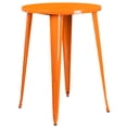 thumbnail image 4 of Flash Furniture Commercial Grade 30" Round Orange Metal Indoor-Outdoor Bar Table Set with 4 Square Seat Backless Stools, 4 of 5