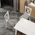 thumbnail image 6 of Peatuk Set of 2 Crossing Back Armless 15.7 inch Seat Width Solid Wooden Dining Chair For Kitchen, Dining Room, Grey, 6 of 7