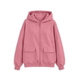 thumbnail image 4 of Hauaitttt Lady Zip up Hooded Sweatshirt with Loose and Casual Long Sleeves and Jacket Style Hoodie Female Small Sweatshirts Light Weight Zip up Hoodie Women Hooded Sweat Shirt for Women Snap Front, 4 of 4