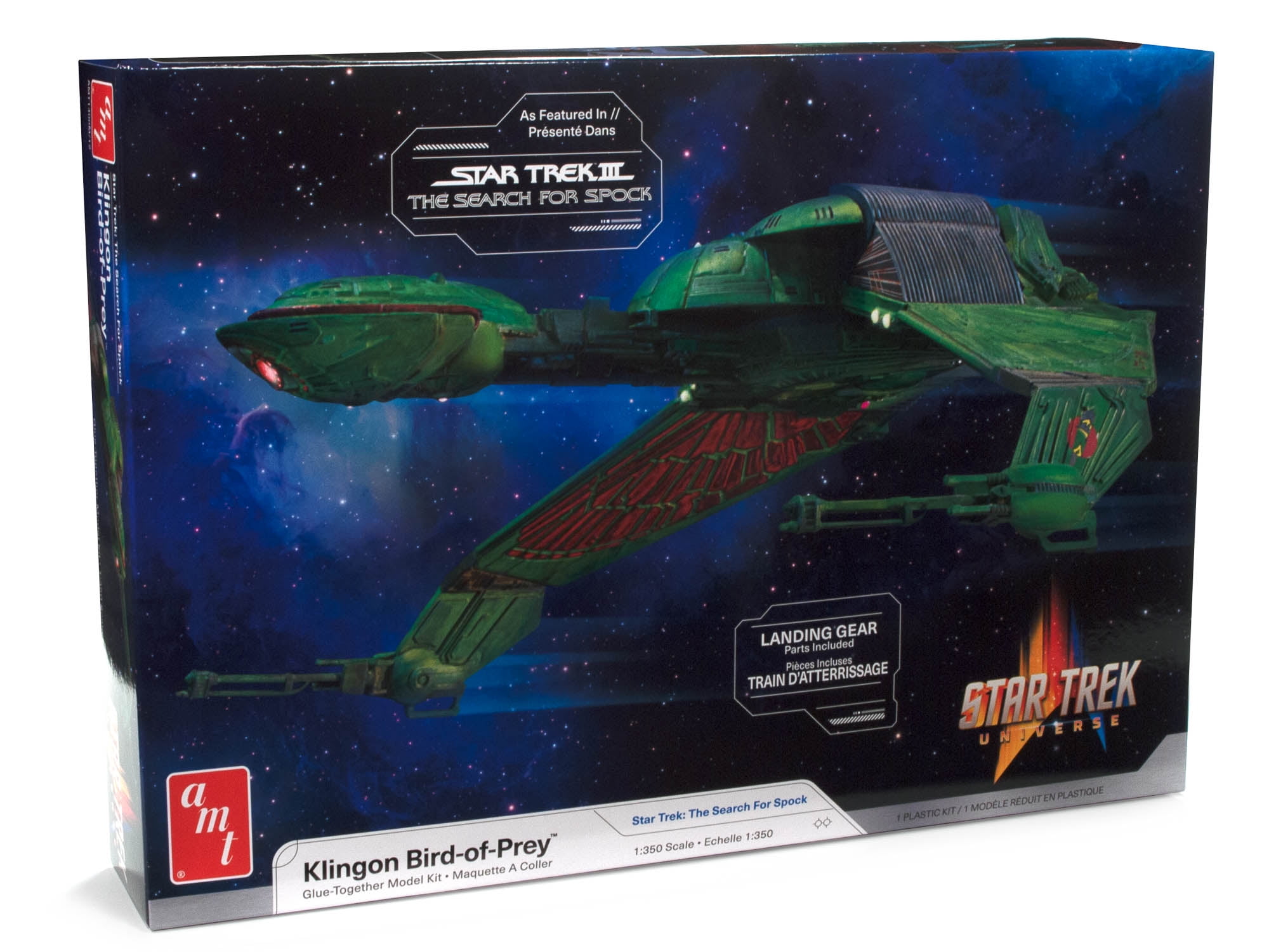 AMT AMT1400M 1 to 350 Scale Klingon Bird-of-Prey Spacecraft Star Trek III  the Search for Spock 1984 Movie Skill 2 Model Kit AMT - Walmart.com