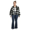 thumbnail image 2 of No Boundaries Juniors Plus Size Faux Faux Shearling Shacket, 2 of 5