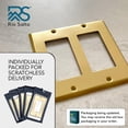 thumbnail image 2 of Rio Salto Signature Collection Real Brass Double Rocker Wall Plates, 2-Gang 5" x 4.94" Metal Light Switch Plate, Decorative Wall Plates, Premium Brushed Brass MIDSIZE Heavy-Gauge Wall Plates 2-Pack, 2 of 9