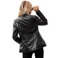 thumbnail image 5 of Yuemengxuan Women Autumn Jacket, Stand-Neck/Hooded Long Sleeve Zipper-Front Casual Coat, 5 of 6