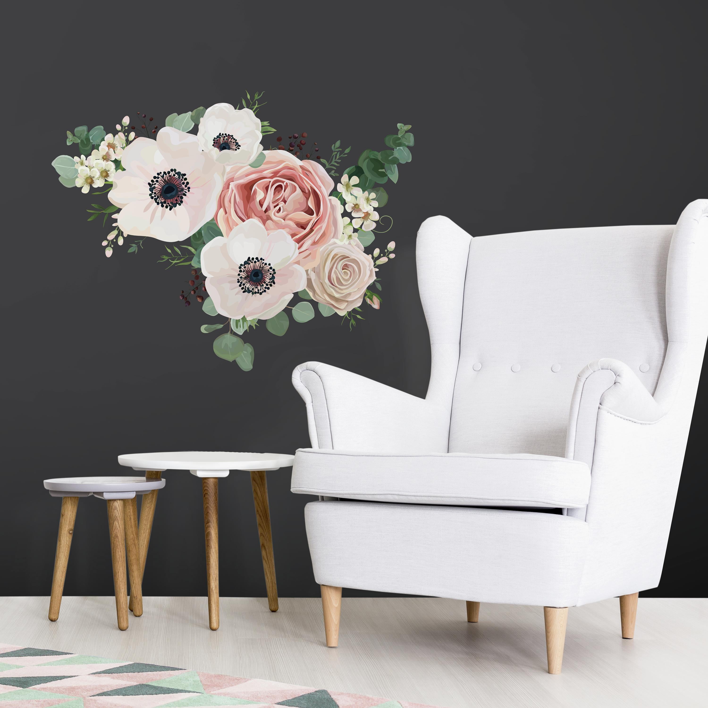 Furniture & Wall Self Adhesive Stickers Cut & Stick Clear White Cat Rose Sticker