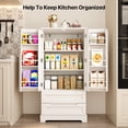 thumbnail image 4 of 63'' Large Kitchen Pantry Cabinet with Drawers, Noelse Pantry Storage Cabinets with 2 Doors and 3 Shelves for Kitchen Dining Room and Living Room, White, 4 of 9
