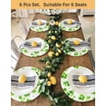 thumbnail image 4 of 15 Inch Round Placemats Set of 6, St. Patrick's Day Non Slip Heat Insulation PP Table Mats, Watercolor Lucky Shamrock Polka Dots Green Washable Place Mats for Kitchen Dining Party Table Decor, 4 of 7