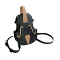 thumbnail image 2 of Bolso bandolera con forma de violín, bolso de hombro, mochila ligera e informal de moda Negro, 2 of 8