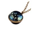 thumbnail image 2 of Glow In The Dark Galaxy System Double Sided Glass Dome Planet Necklace Pendant, 2 of 5