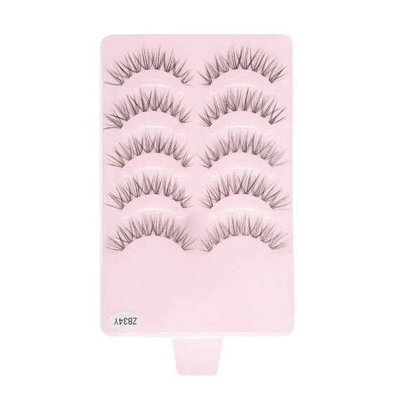 Unique Bargains 5 Pair Natural False Eyelashes for Makeup Black ZB34