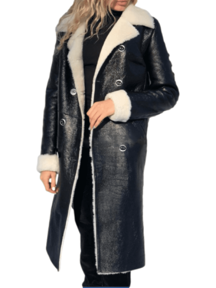 leather winter coat womens