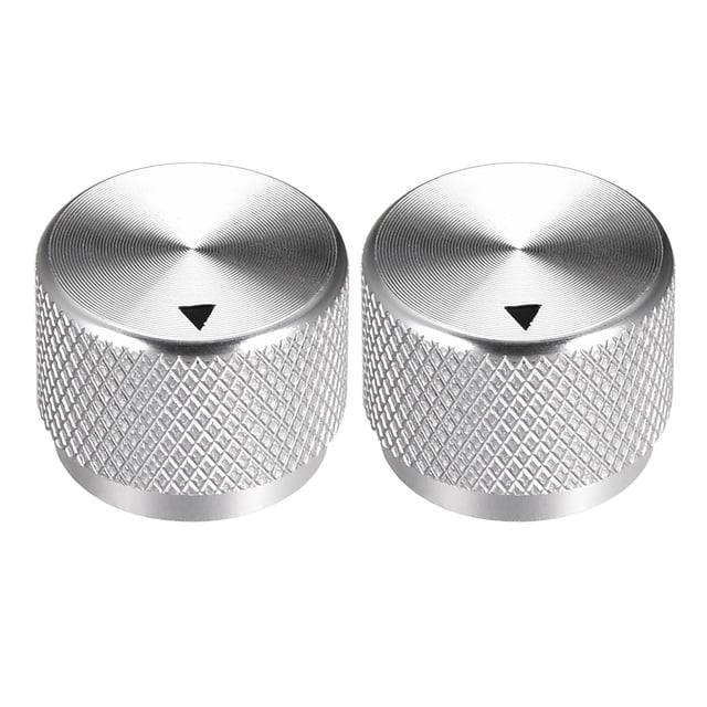 Perilla Estéreo, 20*6*15.5 mm Aleación de Aluminio, Perillas de Control de Volumen, Plata 2Pcs