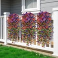 thumbnail image 4 of Alupssuc 4 Pcs Artificial Spring Flowers, UV Resistant Fake Hanging Plants Faux Silk Violets for Outdoors Decoration, Red, Brown, Purple, Deep Purple, 4 of 9
