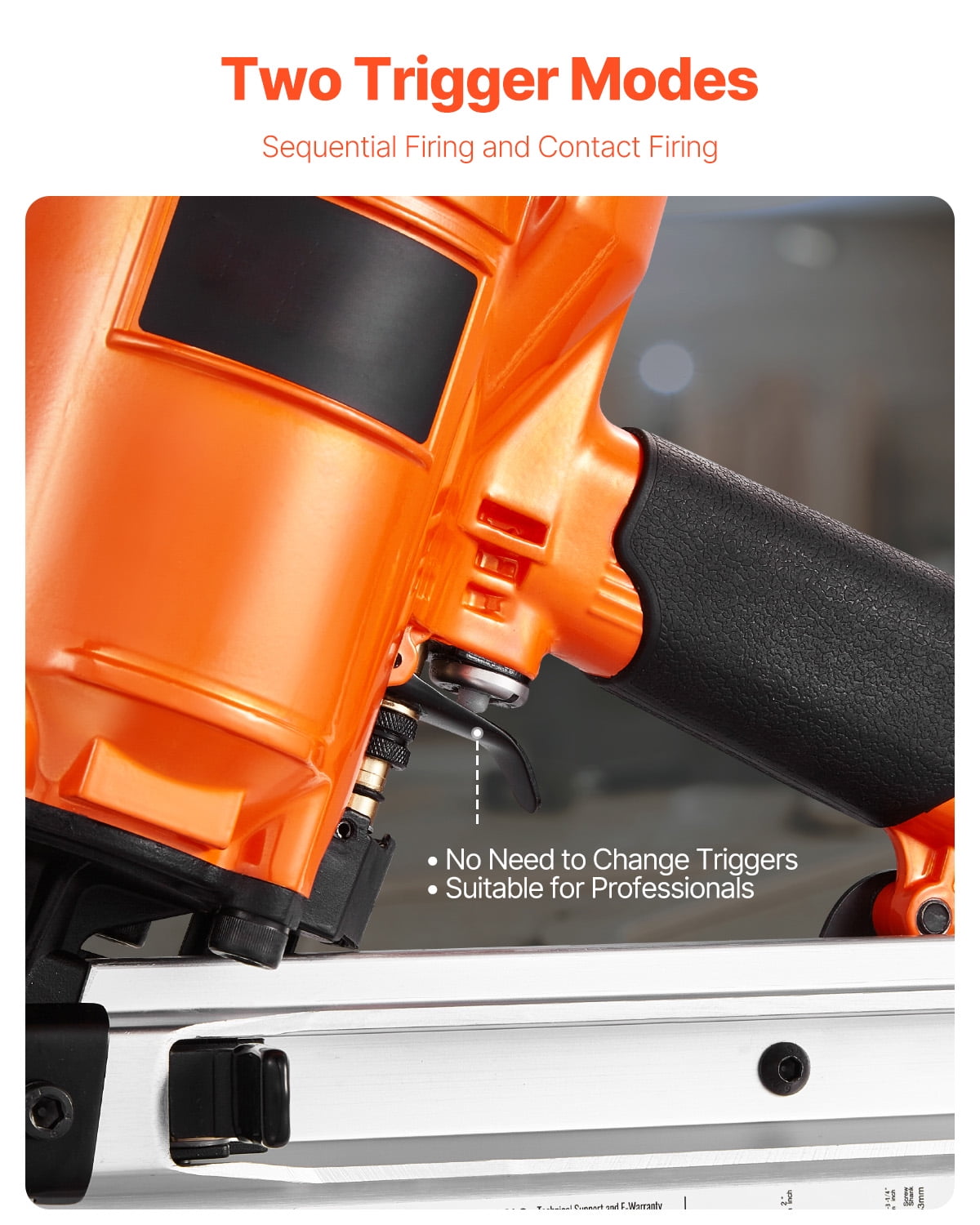 KFFKFF Pneumatic Framing Nailer, 2" to 3-1/2" 21-Degree Full Round Head Nail Gun with Adjustable Depth & Dual Trigger Modes, 80-120 PSI for Framing, Flooring, and Decking