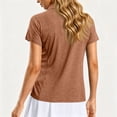 thumbnail image 7 of Textilo Polo Shirts for Women Short Sleeve Collared Shirt V Neck Solid Color Dressy Blouses Business Work Loose Fit Summer Casual Clothes,Brown L, 7 of 7