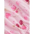 thumbnail image 3 of Pink Floral Off-Shoulder Ruffled Mermaid Dress With Asymmetrical Hem, 3 of 4