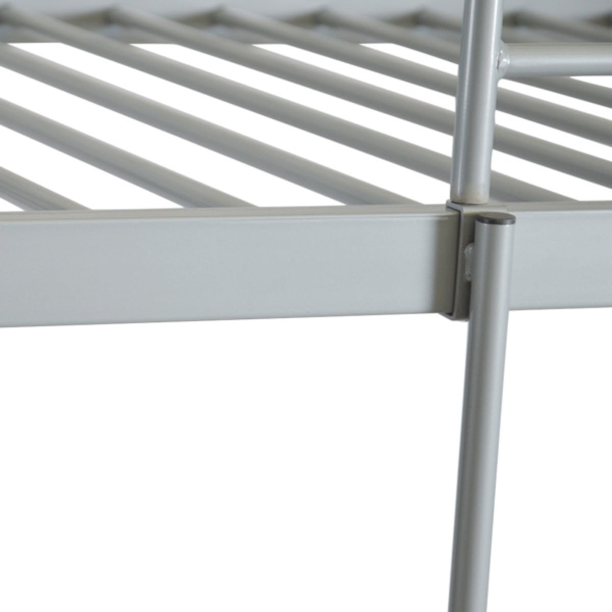 Alvantor Twin over Twin Metal Bunk Bed with Reversible Ladder and 13.19-Inch Guardrails, Gray