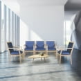 thumbnail image 2 of Regent WallGuard Guest & Reception Waiting Room Wood Side Chair - Noble Oak / Navy Blue Vinyl, 2 of 8
