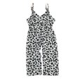 thumbnail image 2 of FOCUSNORM Girls Summer Sleeveless Romper Leopard High Waist Lace-up V Neck, 2 of 5