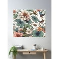 thumbnail image 2 of All Over Botanical And Butterflies Pastel Print Poster Wall Art, Modern Wall Decor For Living Room Bedroom, 8x12 UNFRAMED, 2 of 3