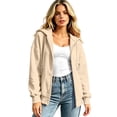 thumbnail image 2 of Women's Oversized Zip Up Hoodie Sweatshirt Casual Long Sleeve Loose Fit Pullover Streetwear Cozy Fleece Outwear Plus Size Drop Shoulder Kangaroo Pocket Winter Fall, 2 of 8