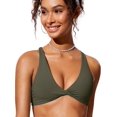 thumbnail image 4 of Top de Bikini CRZ YOGA con Fruncido en el Frente, Escote en V y Tirantes Cruzados, Talle Pequeño, 4 of 5