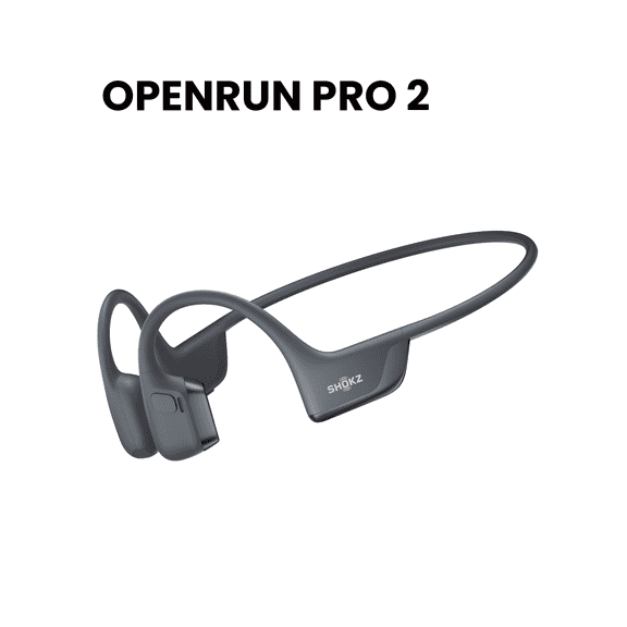 New Shokz OpenRun Pro 2 - Open-Ear, Bone Conduction Sport Headphones - Sweat Resistant, Workout Headphones with 30ft Bluetooth - Secure, Comfortable Fit - Deep Bass and Smart Mic - SHOKZ App (Black)