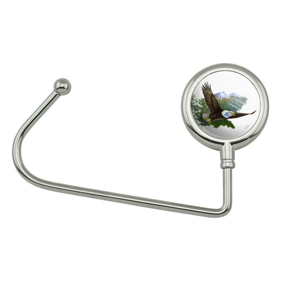 Bald Eagle Flying Over the Mountains Scenic Purse Bag Hanger Holder Hook