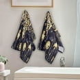 thumbnail image 4 of Christmas Gold Xmas Tree Hand Towels 2 PCS, Black Background Kitchen Towel Ultra Soft and Highly Absorbent,Decorative Fingertip Face Towel for Bathroom Hotel, 28.3"x14.4", 4 of 6
