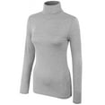 thumbnail image 2 of KOGMO Womens Long Sleeve Solid Basic Fitted Turtleneck Shirt, 2 of 4