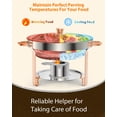 thumbnail image 6 of Luku 5QT 4 Packs Chafing Dish Buffet Set, NSF Round Stainless Steel Chafers and Warmers Food Servers Sets with Lid & Lid Holder, Spoon & Tweezer for Catering Events Parties Weddings Dinners, 6 of 8