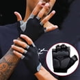 thumbnail image 2 of Guantes de gimnasio para entrenamiento físico, sin dedos, para hombres y mujeres, culturismo, ejercicio, guantes deportivos para ciclismo, bicicleta, antideslizantes y transpirables, 2 of 5