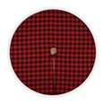 thumbnail image 1 of Falda del árbol de Navidad Tela escocesa de punto rojo y negro Decoración del árbol de Navidad FleinngHoz JD704962874, 1 of 7