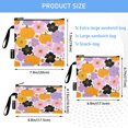 thumbnail image 3 of 3 Size Reusable Food Storage Bags Set Airtight Zipper Closure Lunch Snacks Travel Organizer Cute Flowers and Pumpkins, 3 of 8