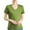 Green, variant on Summer Plus Size Short Sleeve Shirts For Women Cotton V-neck Solid Color Loose Casual Tops T-shirt Women's Fashion Army Green Color Size XXXL Pullover Blouse